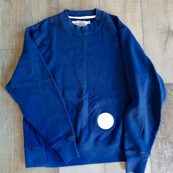 Tory Burch Sport Little Grumps Sweatshirt Gray Tennis Ball Patch Women's Size S - Picture 1 of 3